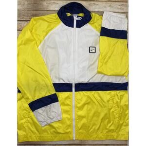 Nike Womens Size L(12-14) Bright Yellow Full Zip Windbreaker Athletic Jacket